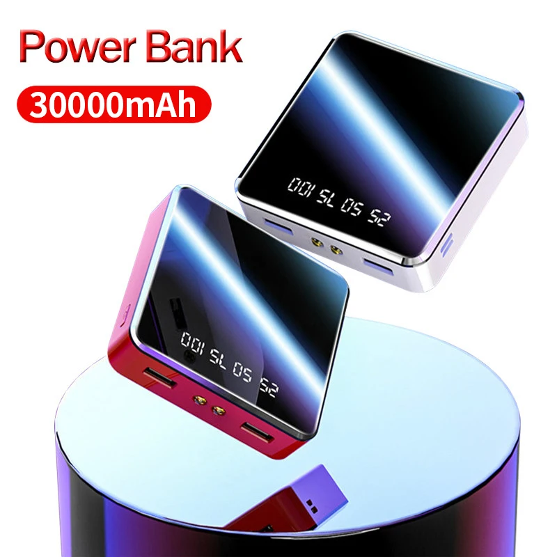 

Mini Power Bank 30000mAh Fast Mobile Phone Charger 2USB Charging Portable Charger External Battery Pack for Android Iphone