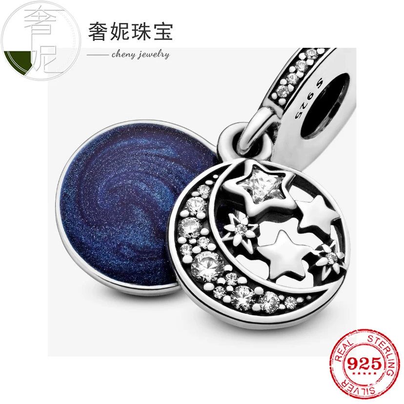 

Fit Original Pan charms bracelet beads S925 sterling silver Blue Star Bracelet Women's Popular Jewelry Birthday Gift