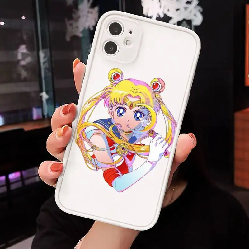 

Japan Anime Sailor Moon Princess Phone Case Matte Transparent for iPhone 7 8 11 12 s mini pro X XS XR MAX Plus cover funda