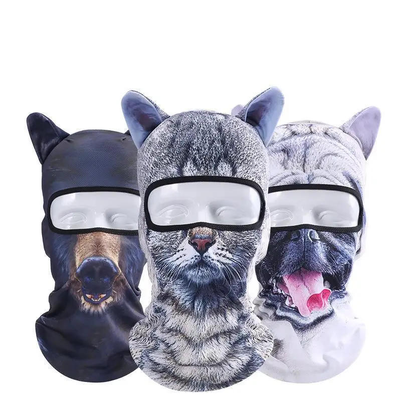 Балаклава мотоциклетная маска для лица 3d животное кошка шапки собак шлем