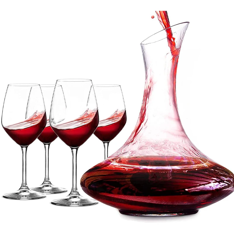 

Wine Decanter Set, 1.5L Wine Aerator Decanter and Carafe with 2 Red Wine Glasses Gifts for Women Men Wine Lovers
