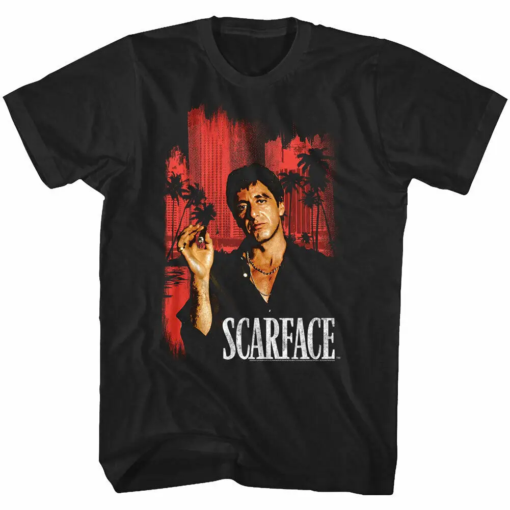 

Официальная Мужская футболка Scarface, городской пейзаж Тони Монтана Майами
