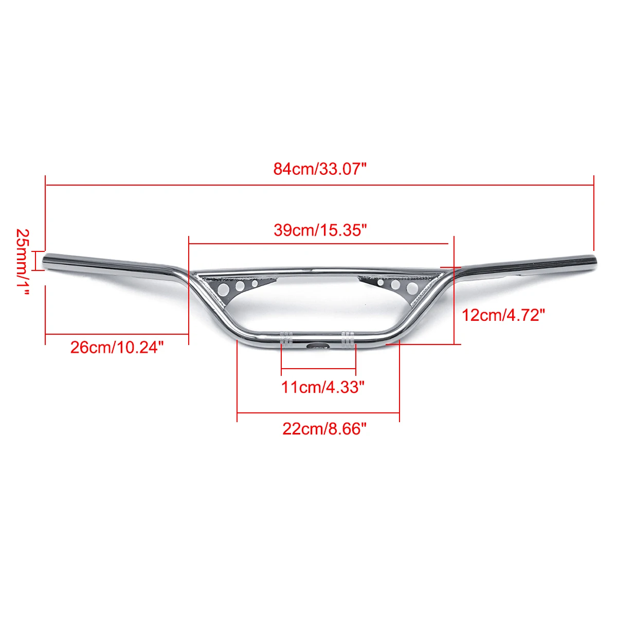 

Motorcycle 1" 25mm Handlebar Cafe Racer Handle Bar Chrome Black For Harley XL883 1200 X48/Davidson/Dyna/Softail