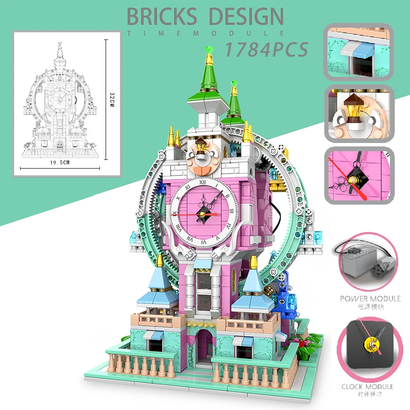 

MOC 1784PCS Creator Time Wizard Series Amusement Park DIY Creative Building Blocks Bricks Toys kids gifts