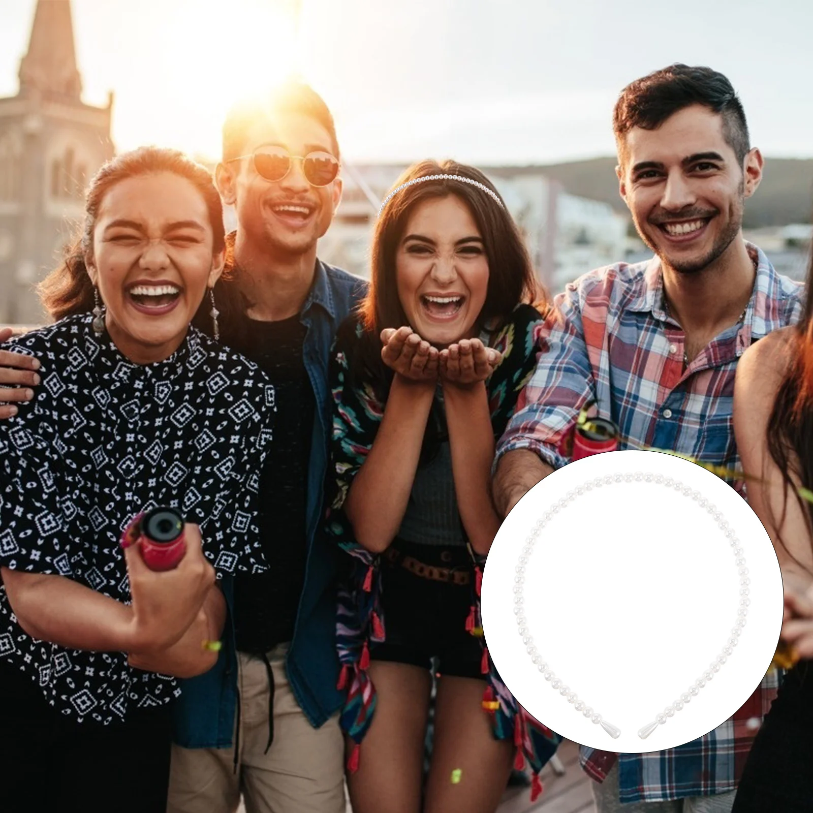 

4 шт., жемчужные повязки на голову