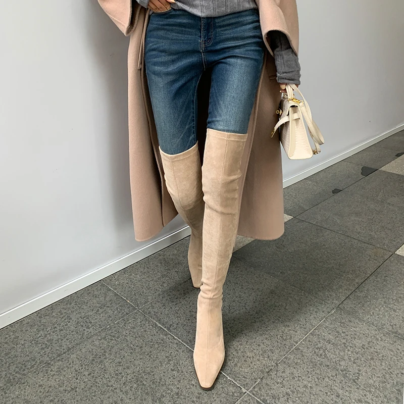 Сапоги выше колена на высоком каблуке Осень-зима | Обувь