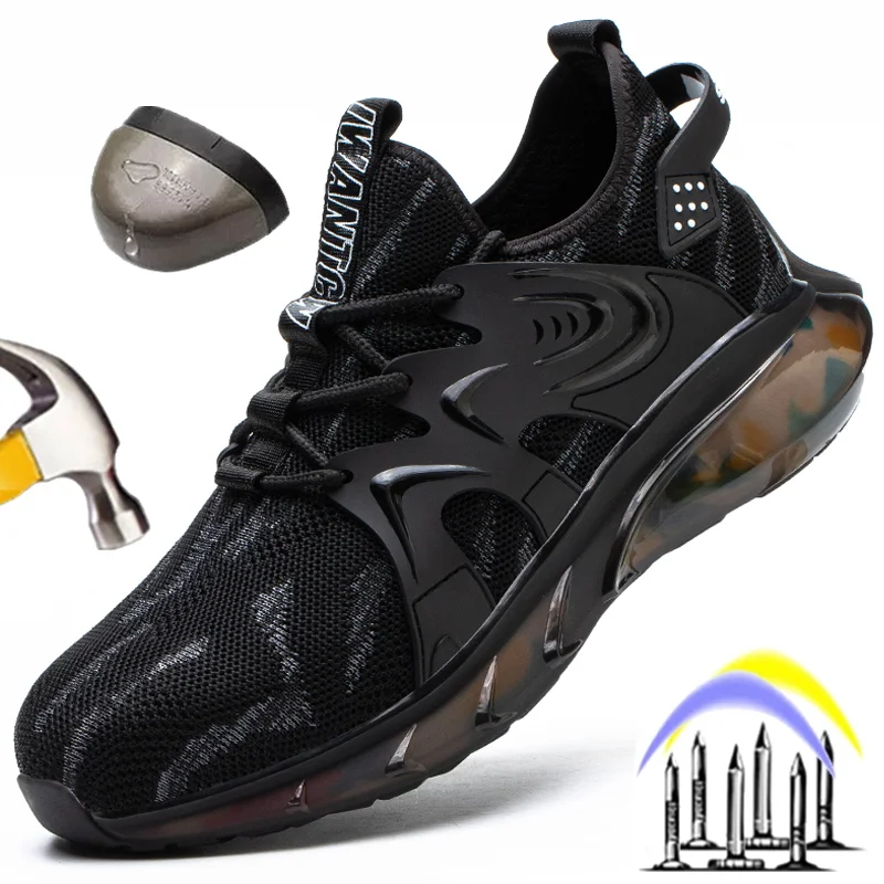 

Men's Work Boots Safety Sneaker Men Work Shoes Steel Toe Sneaker For Men Women Anti-Puncture Light Indestructible Sneakers Male