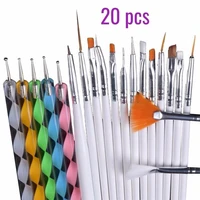 20pcsset nail brushes design set dotting painting drawing nail art nail tools polish brush pen pen polish brush set kit manicur