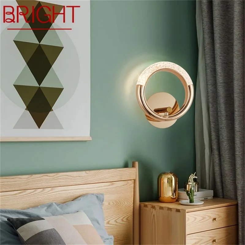 

BRIGHT Nordic Creative Wall Light Sconces Modern LED Lamps Round Ring Fixtures Decorative for Home