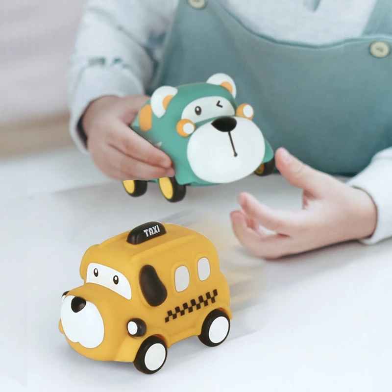 

Mini Cartoon Pull Back Vehicles Cars Toy ,Set of 4 Play Animal Pull Back Toys Friction Powered Car Toys for Kids