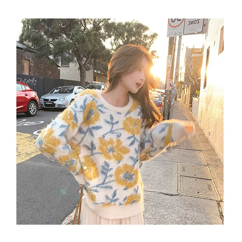 Комплект из двух предметов осень весна женский элегантный свитер пуловер +