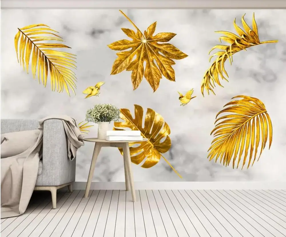 Настенные 3D-обои на заказ золотые минималистичные настенные декоративные