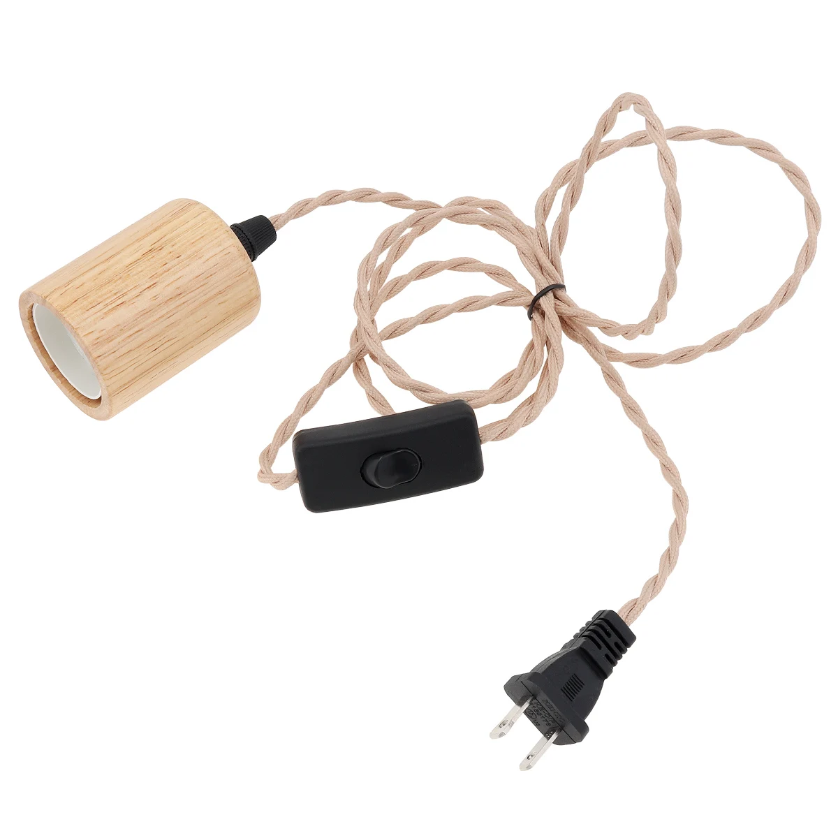 

Wood Retro Pendant Lights E26/27 Wood Pendant Lamp Holder Vintage Industrial Hanging Light with Switch new