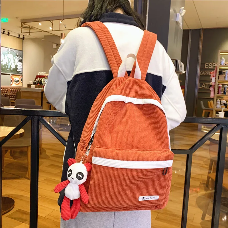 Роскошный женский рюкзак 2020 Новый вместительный вельветовый Молодежный