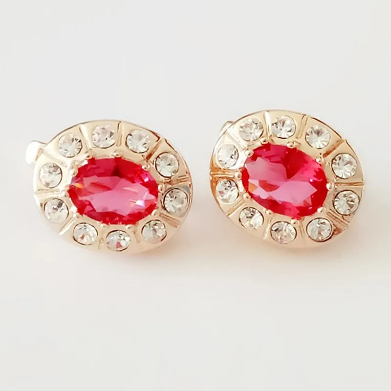 Женский комплект ювелирных изделий из розового золота свадебные серьги с