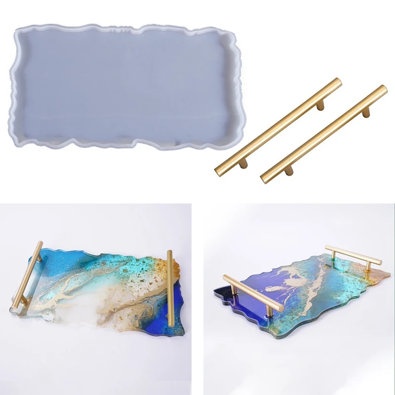 

Силиконовая форма для лотков из эпоксидной смолы с 2 металлическими ручками