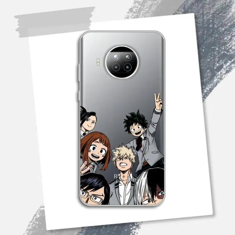 

My Hero Academia japanese anime Phone Case Transparent for Xiaomi Redmi note 10 t 8 9 pro lite 11 luxury shell cover