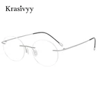 Очки Krasivyy круглые Без Оправы для мужчин и женщин, винтажные ультралегкие аксессуары для близорукости, корейские, 2022