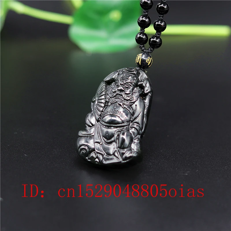 Натуральный черный зеленый китайский нефритовый воин Кулон ожерелье Шарм