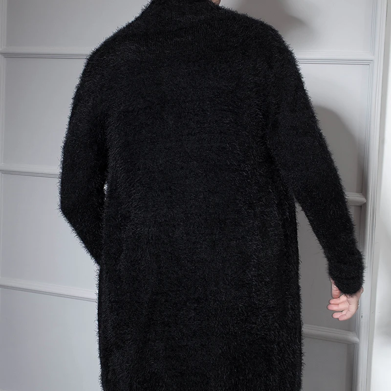 Новинка Осень-Зима в европейском и американском стиле дикий черный кардиган