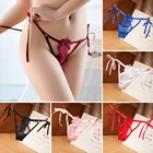 Чувственное белье женские кружевные трусики пикантные стринги размера плюс регулируемый стринги трусы бикини с цветочным рисунком эротическое женское нижнее белье