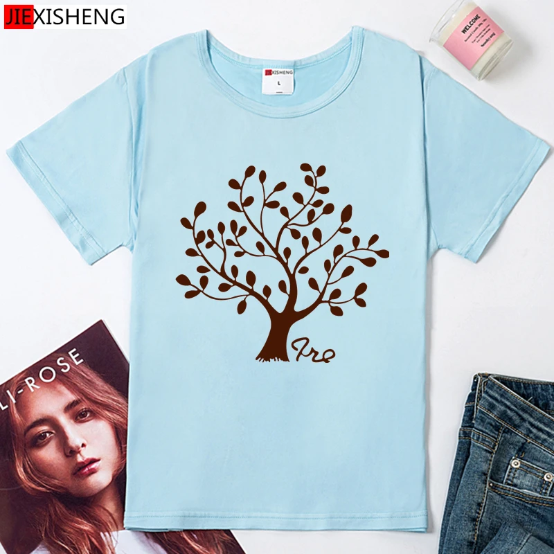 Модная женская футболка с круглым вырезом принтом дерева облегающие популярные
