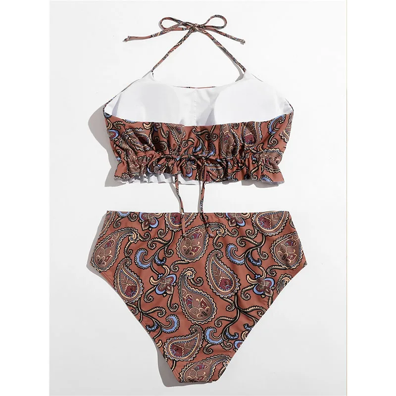 

2021 New Plus Size Bikini Swimwear Women High Waist Swimsuit Print Bikini Set 2 Pieces Bathing Suit Beachwear Swimming Suit 4XL