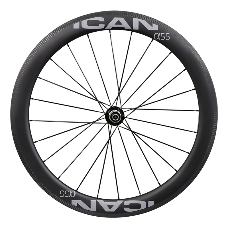 Комплект колес для велосипеда ICAN 700C из углеродного волокна глубина 55 мм ступица