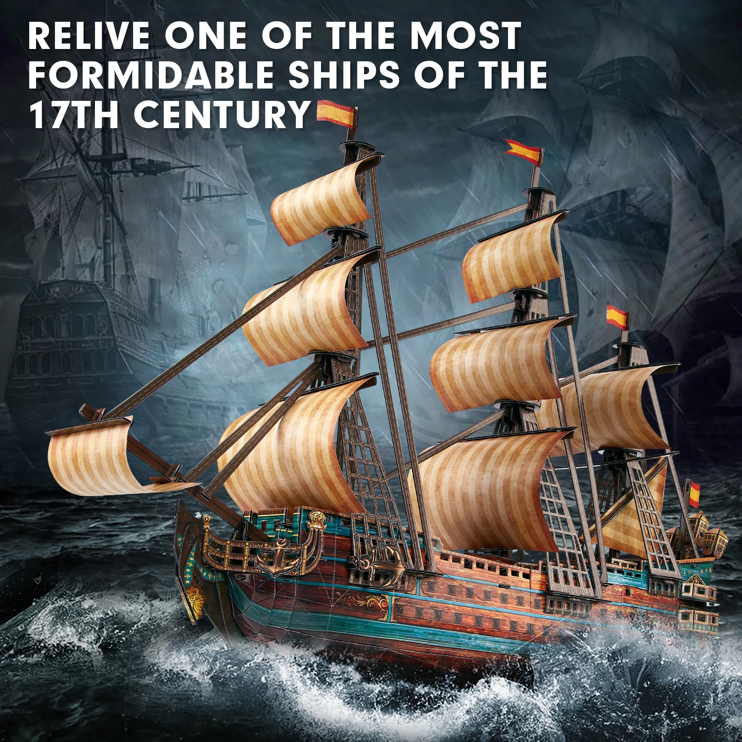 3D пазл CubicFun Сан-Фелипе модель корабля 25 6 дюйма парусная лодка 248 шт. снятие