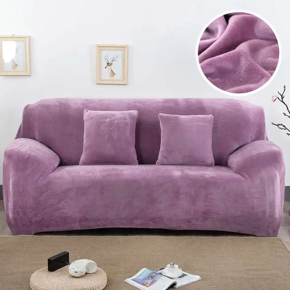 Plush Thicken 1 шт. плюшевый утолщенный универсальный чехол на диван все включено эластичный чехол для секционного дивана анти-грязные Чехлы для дивана для гостиной - Цвет: Plush Thicken
