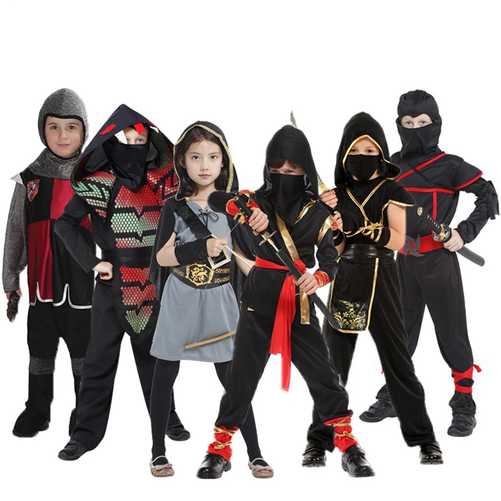 

Детский костюм ниндзя для мальчиков, вечерние мы на Хэллоуин, рыцарь воина, солдат, детский Косплей ниндзя, детский карнавальный маскарадны...