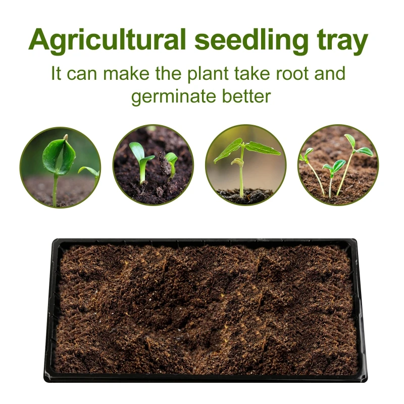 

1/2 Pack Of Durable Black Plastic Growing Trays Seedling Trays For Seedling Germination(Without Drain Holes)(21.3''*11''*2'')