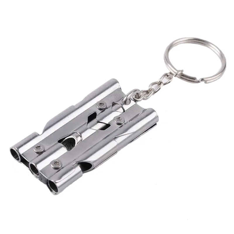 Портативный тройной трубчатый свисток аварийный SOS брелок для ключей инструмент