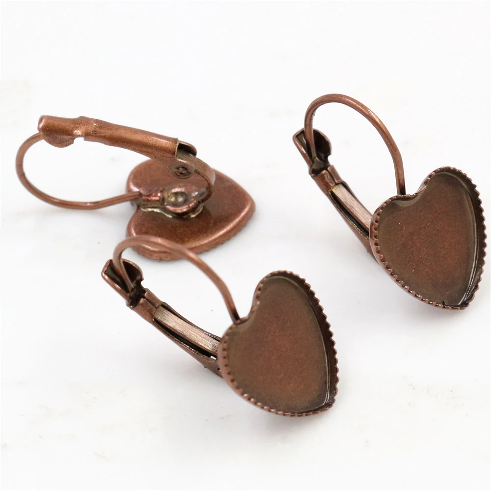 12 мм 10 шт 4 цвета покрытые сердечком Французский рычаг задние серьги