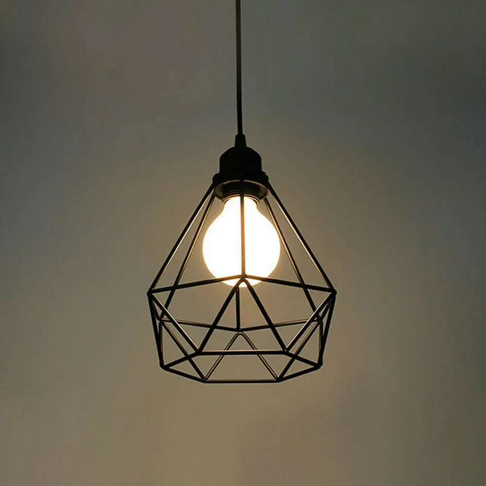 Винтажные промышленные геометрические клетки кулоны светильник Лофт потолочные