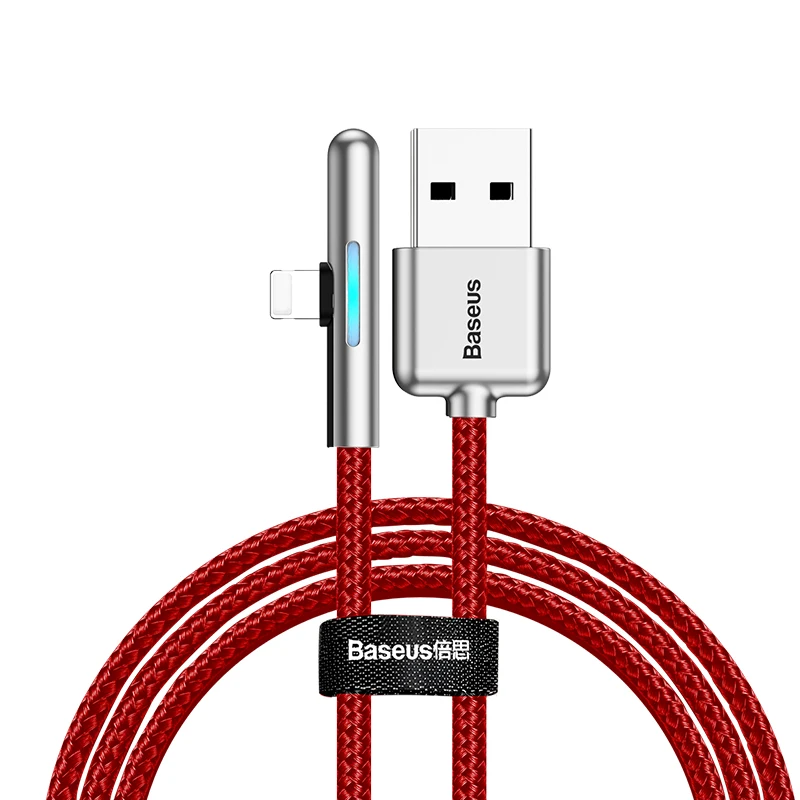 Baseus цветной градиентный светильник USB кабель для iPhone 11 Pro Max 2.4A кабель для быстрой зарядки для iPhone Xs Max Xr X 8 7 6 iPad - Цвет: Красный