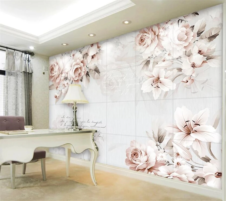 Wellyu индивидуальные большие фрески креативное домашнее украшение ретро розы