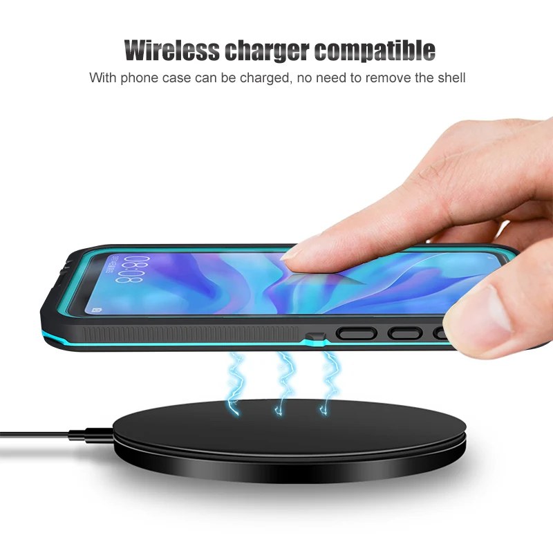 Custodia Portafoglio Per Huawei P30 Pro - Con Tessere E Contanti, Grigio - Protezione 360° In Pelle E Vetro Temperato