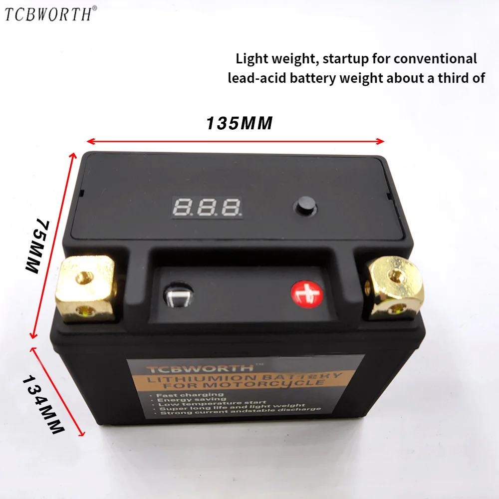 Стартовый аккумулятор TCBWORTH 7 A для мотоцикла LiFePO4 CCA 260A 4Ah литиевый двигатель