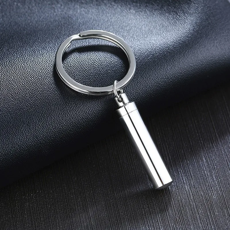 Нержавеющая Сталь цилиндрическая урна брелок для мужчин бутылка женщин Висячие