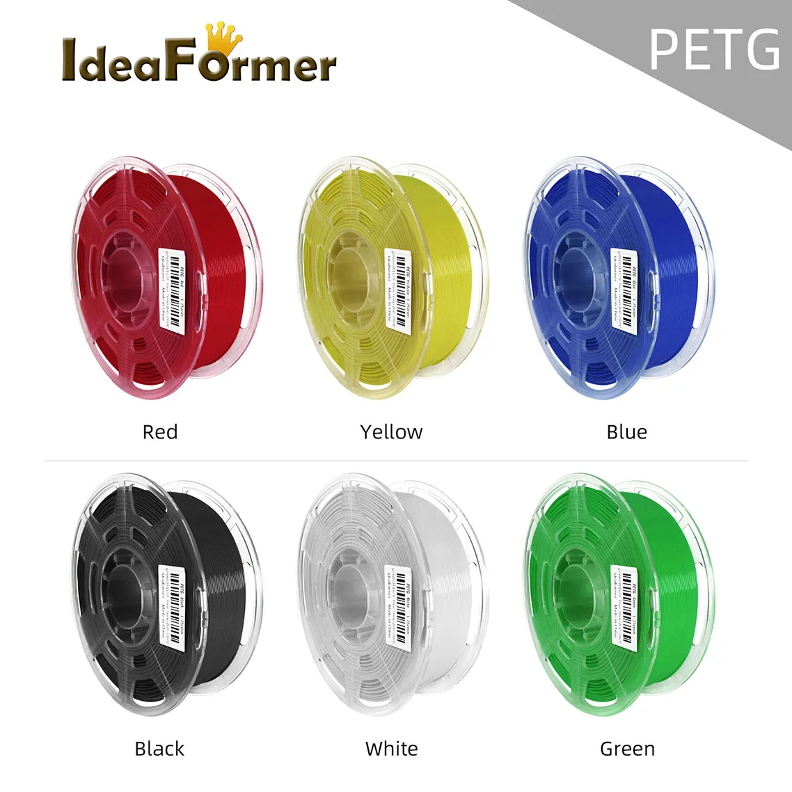 

Филамент PETG, 1 кг, 1,75 мм, черный, белый, красный и т. д. Расходные материалы для 3d-нитей, нетоксичные, без пузырей, с катушкой, FDM, материал для 3D-п...