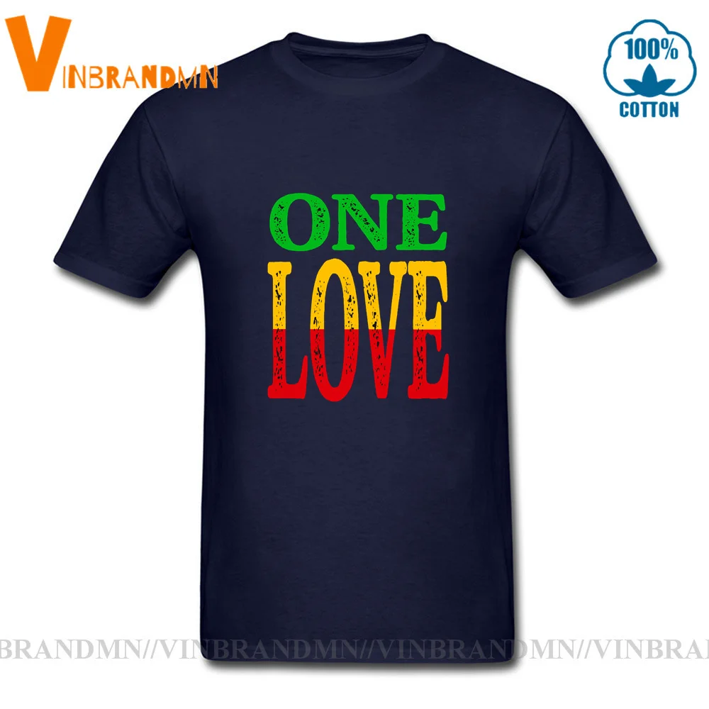 Европейская крутая Мужская футболка с подарком Веселая надписью One Love Jamaica Rasta Reggae