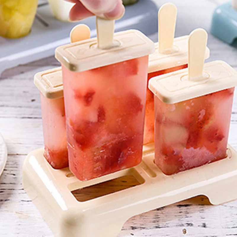 

Silicone Ice Cream Mold 9 Ice Popsicle Mold Set Reusable Ice Cream Chocolate Mould with Stick ans Lid Creative DIY Kitchen Tool