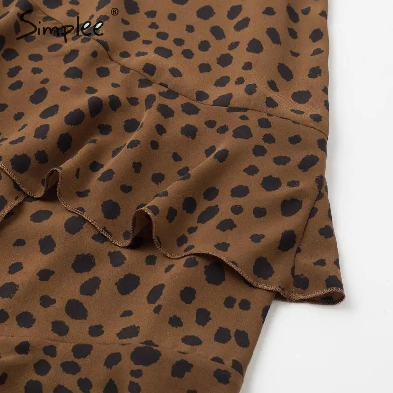 Юбка-миди женская с леопардовым принтом и оборками на весну/лето | Женская одежда