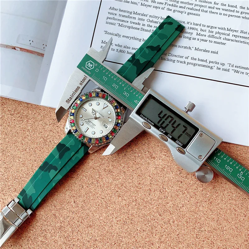 

2021 Luxury Rolexable Watch Casual Top Brand Quartz Camouflage Rubber Stone Watches Clock Mens Designer Swiss SUB Wristwatch