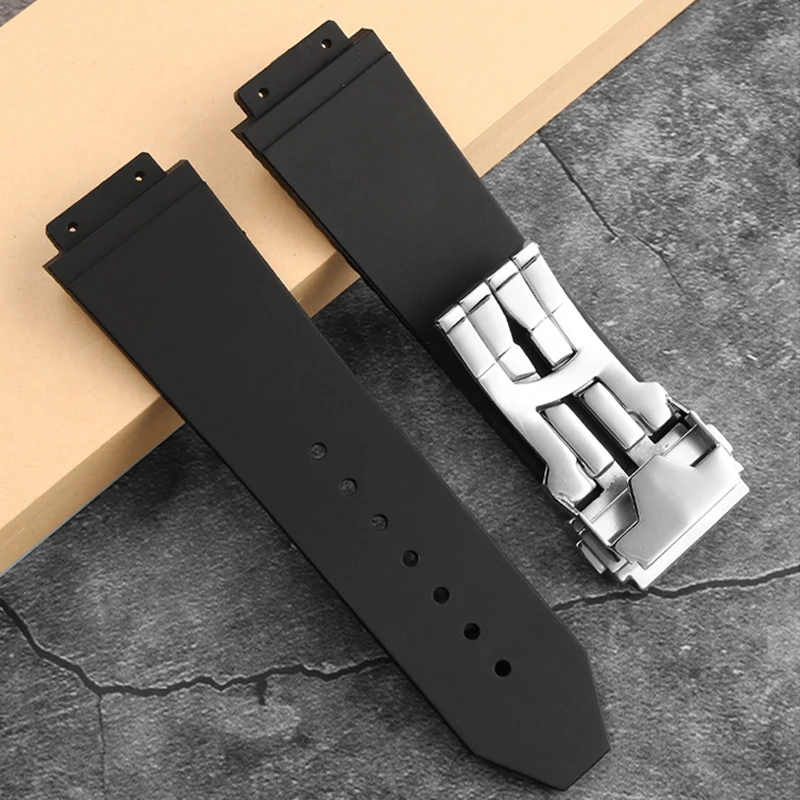 Rubber watch chain substitute for HUBLOT Hengbao HB Yubo classic fusion big bang silicone watch band convex mouth 25 * 19