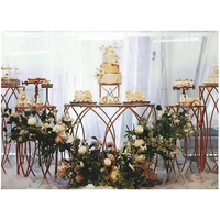 5pcs round metal dessert table iron pillars acrylic tops cylindrical cake table for wedding decoration home party decor