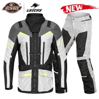 lyschy waterproof motorcycle jacket summer motorcycle riding suits reflective motocross jacket clothing with ce protection