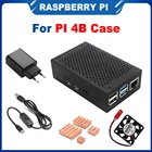 Чехол для Raspberry Pi 4 ITINIT R56, серебристо-Черный Металлический Чехол  Теплоотвод охлаждающего вентилятора для Raspberry Pi 4, Модель B, алюминиевый чехол