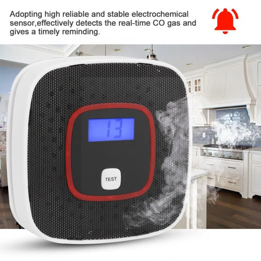 LCD CO Carbon Monoxide Detector Alarm Sensor Poisoning Gas Analyzer Human Voice Prompt Tester Hot Sale | Безопасность и защита